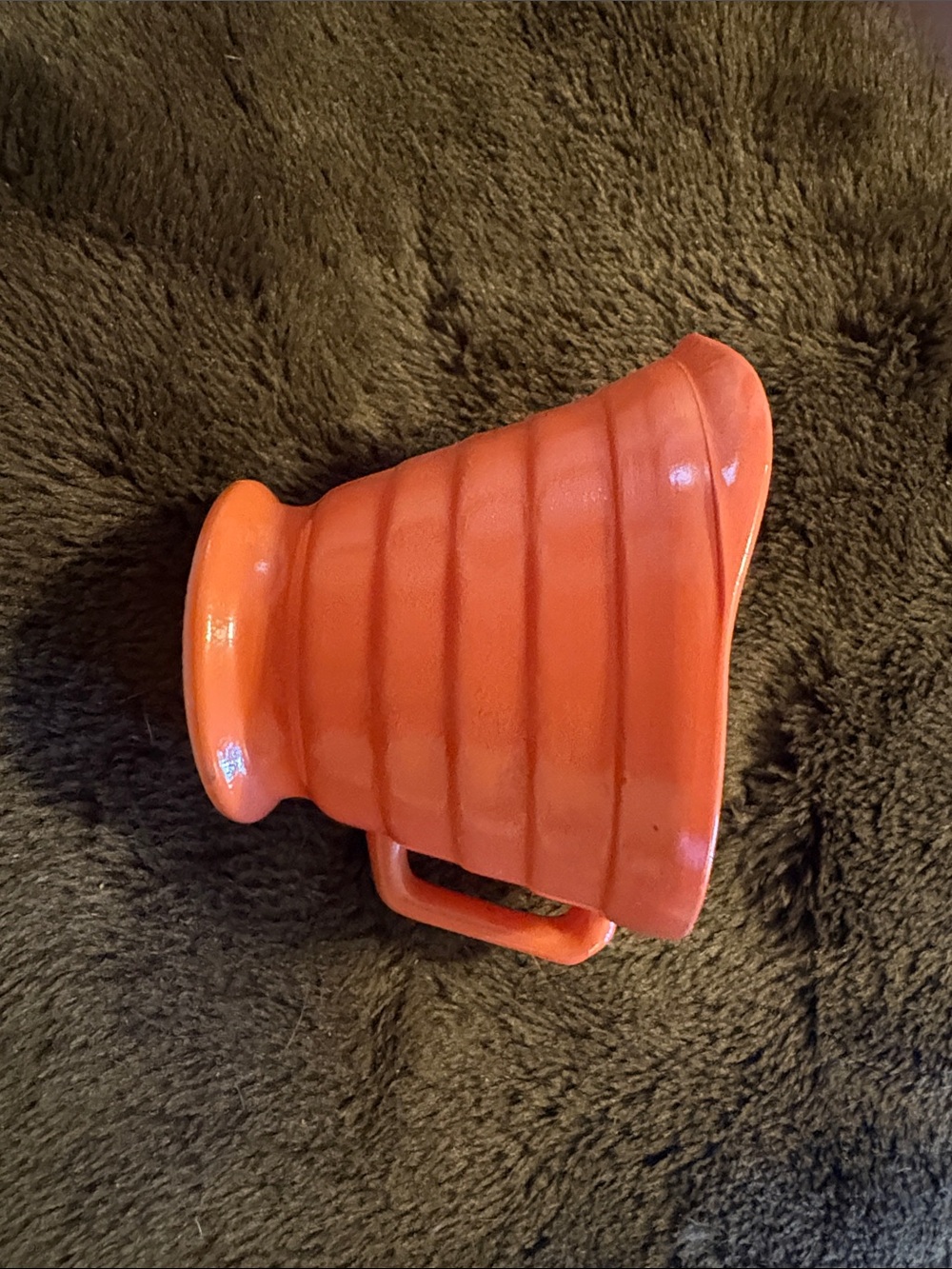 Anchor Hocking Orange Ribbed Ceramic Pitcher